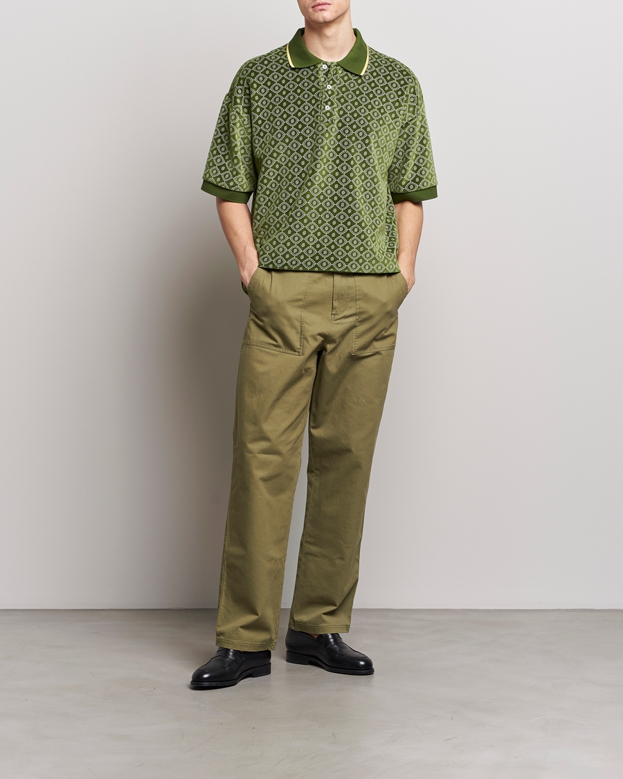 Herre | Pikéer | Drôle de Monsieur | Short Sleeve Monogram Polo Green