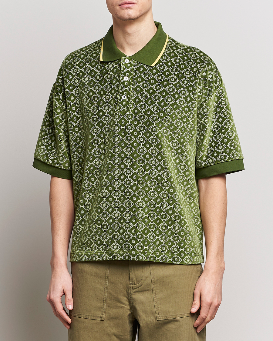 Herre | Pikéer | Drôle de Monsieur | Short Sleeve Monogram Polo Green