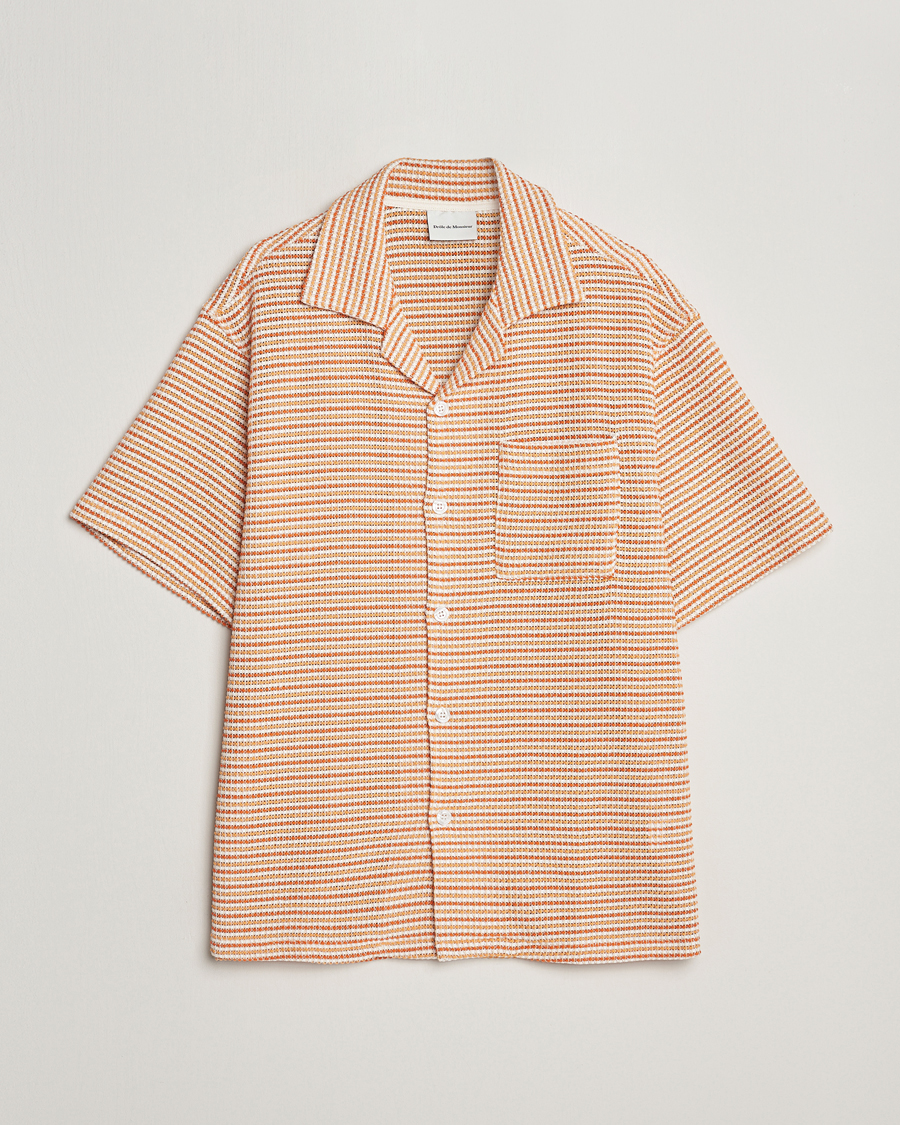Herre | Skjorter | Drôle de Monsieur | Micro Check Camp Shirt Orange