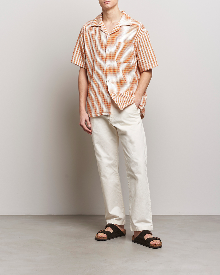 Herre | Skjorter | Drôle de Monsieur | Micro Check Camp Shirt Orange