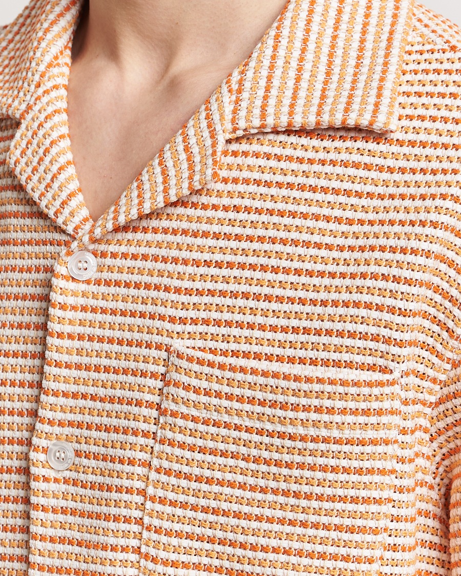 Herre | Skjorter | Drôle de Monsieur | Micro Check Camp Shirt Orange