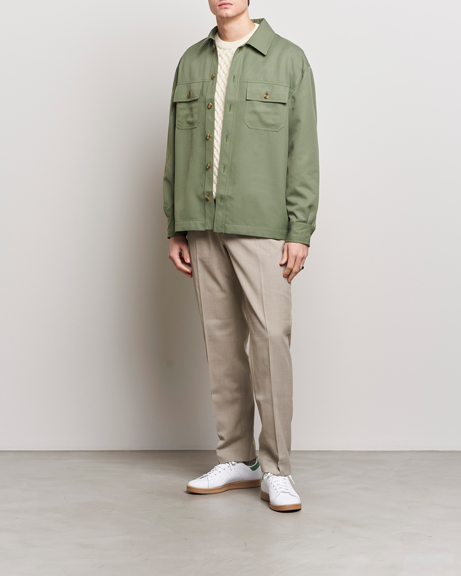 Herre | Skjorter | Drôle de Monsieur | Wool Overshirt Khaki
