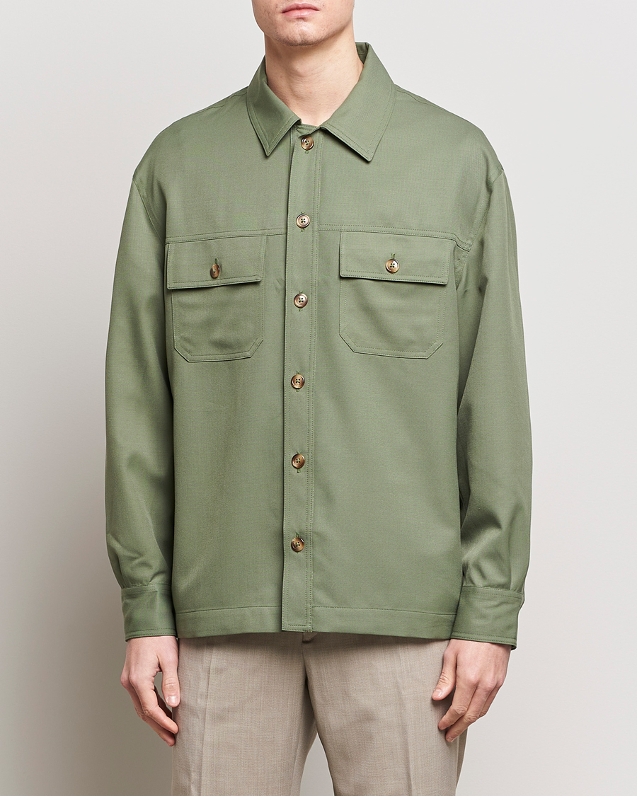 Herre | Drôle de Monsieur | Drôle de Monsieur | Wool Overshirt Khaki