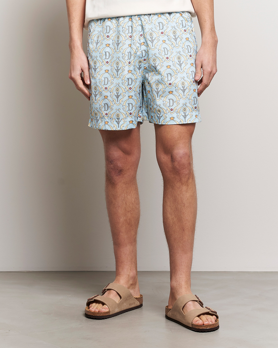 Herre | Contemporary Creators | Drôle de Monsieur | Ornaments Swim Shorts Light Blue