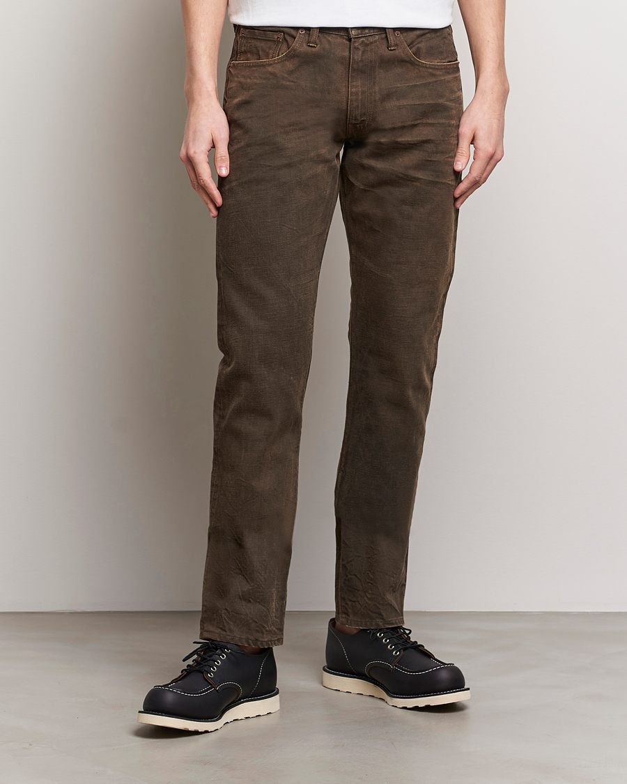 Herre | Avdelinger | RRL | Slim Fit 5-Pocket Denim Distressed Brown Wash