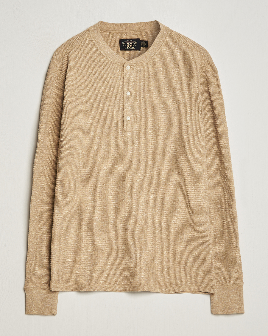 Herre | Gensere | RRL | Long Sleeve Henley Tan Heather