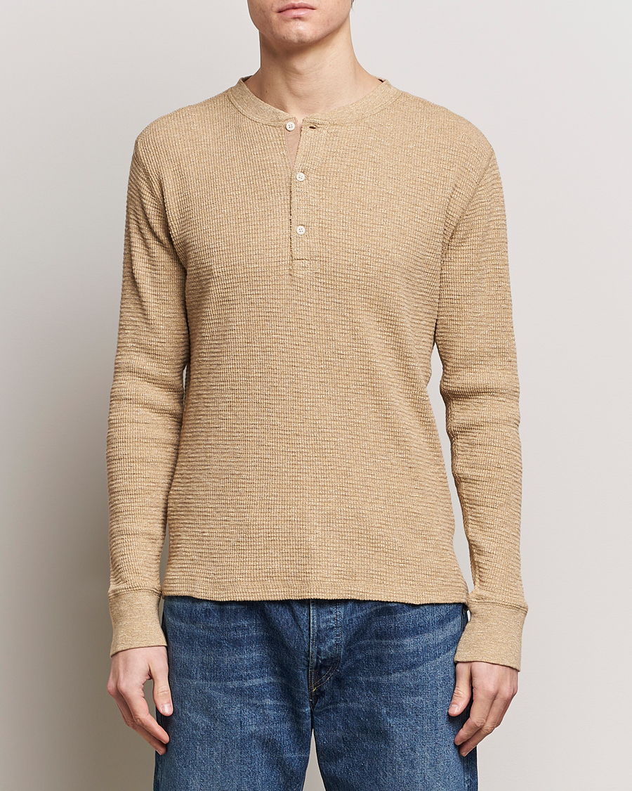 Herre | Bestefartrøyer | RRL | Long Sleeve Henley Tan Heather