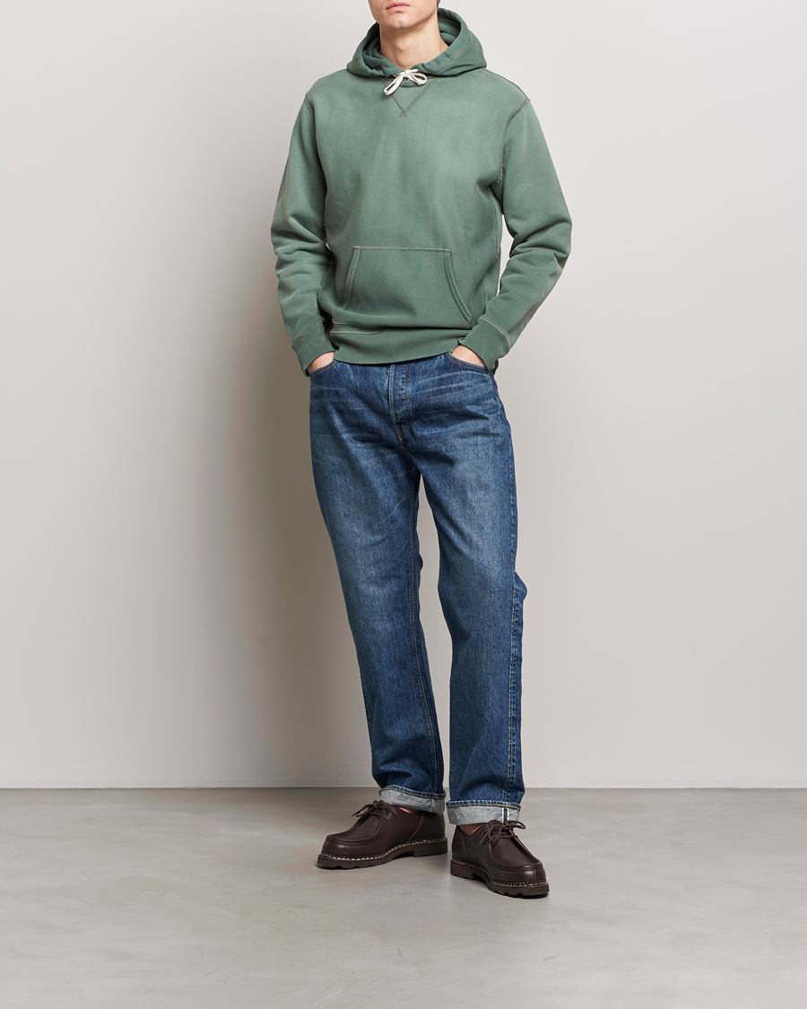 Herre | Gensere | RRL | Hooded Sweatshirt Collegiate Green