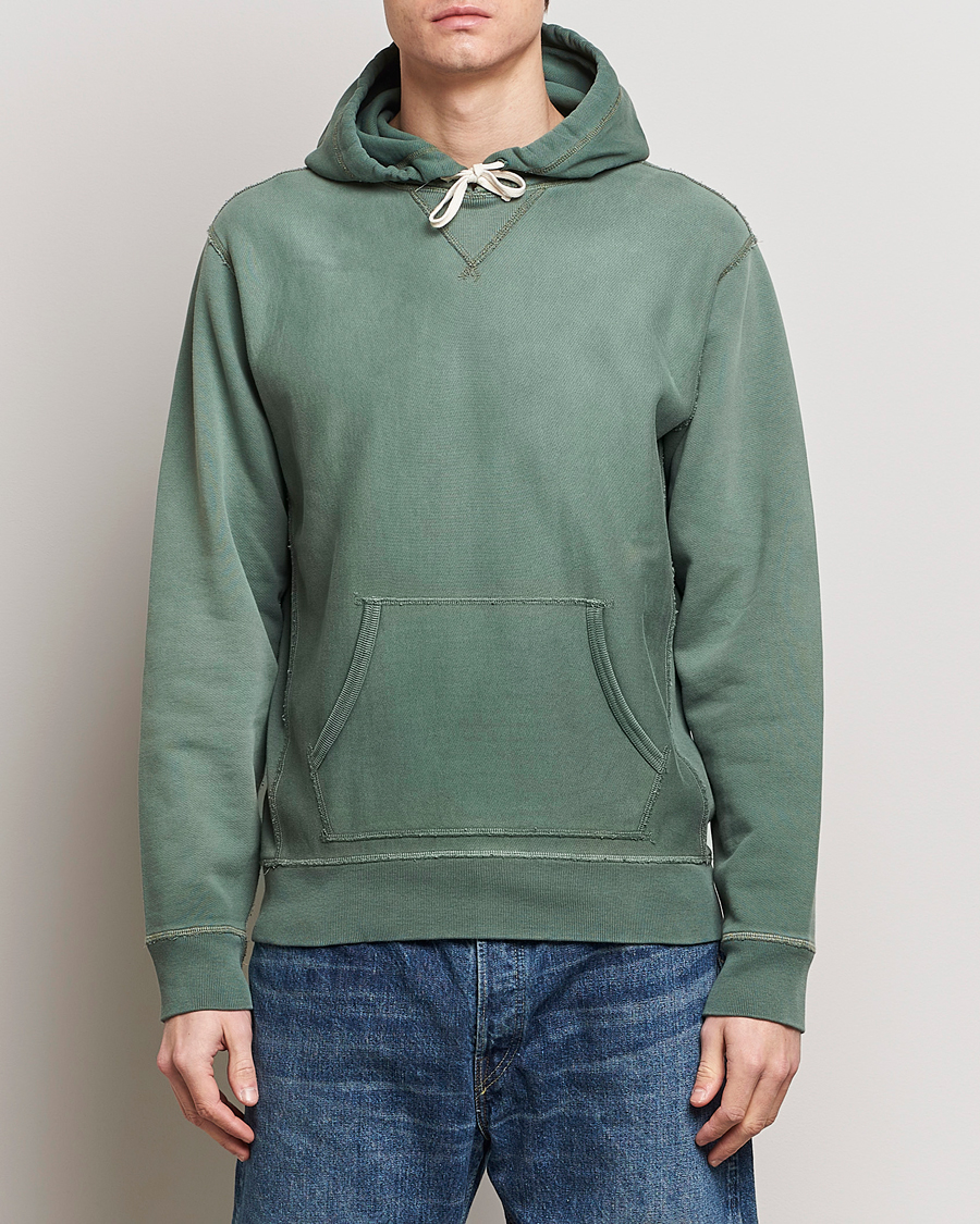 Herre | American Heritage | RRL | Hooded Sweatshirt Collegiate Green