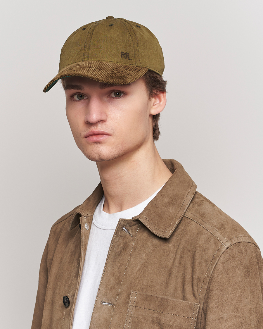 Herre | RRL Cotton/Corduroy Ball Cap Explorer Olive | RRL | Cotton/Corduroy Ball Cap Explorer Olive