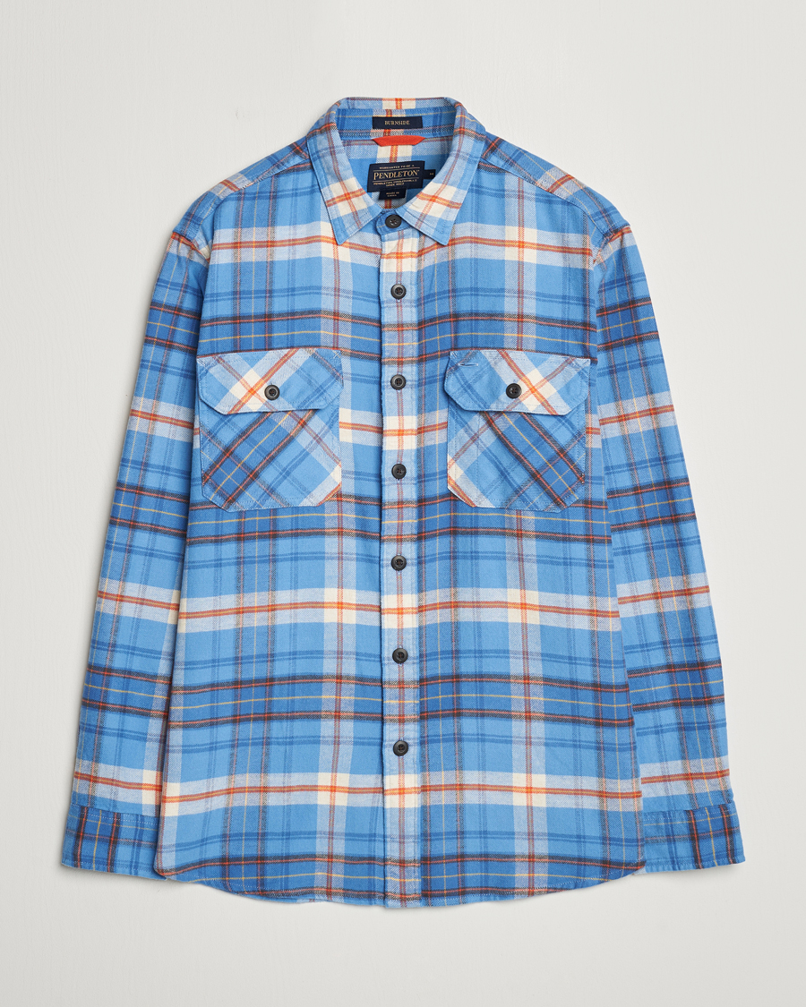 Herre | Skjorter | Pendleton | Burnside Flannel Shirt Blue/Red Plaid