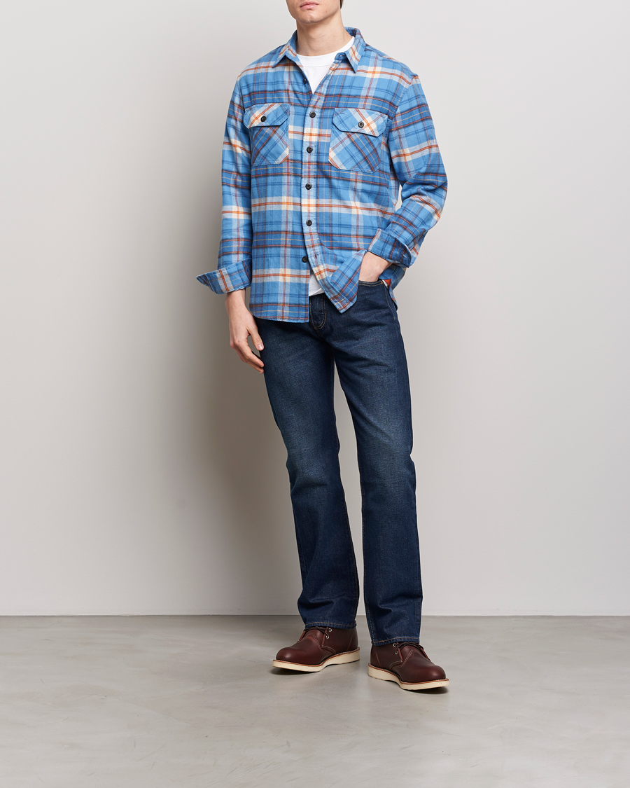 Herre | Skjorter | Pendleton | Burnside Flannel Shirt Blue/Red Plaid