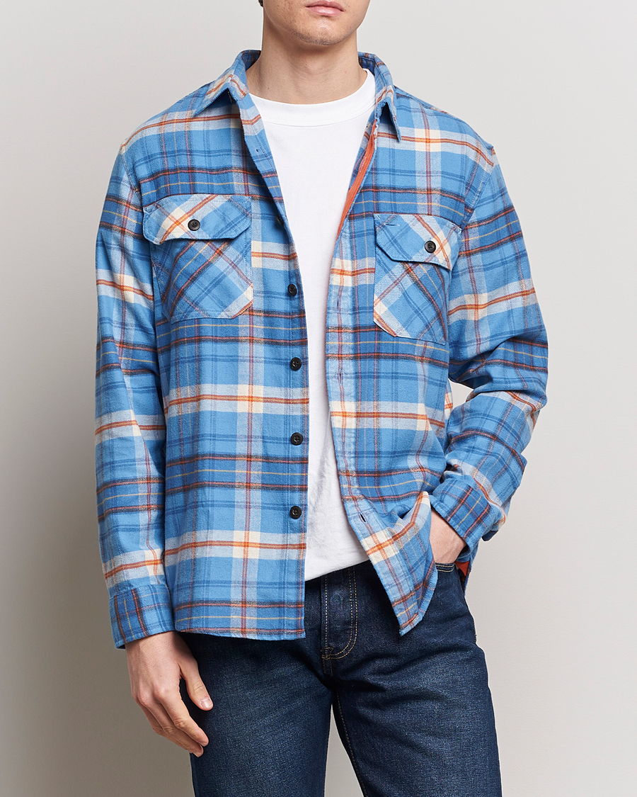 Herre |  | Pendleton | Burnside Flannel Shirt Blue/Red Plaid