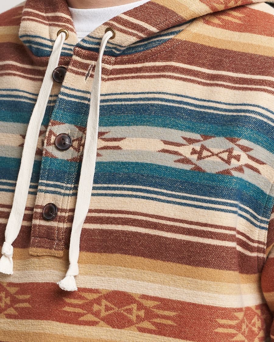 Herre | Gensere | Pendleton | Driftwood Hoody Azure/Brown Stripe