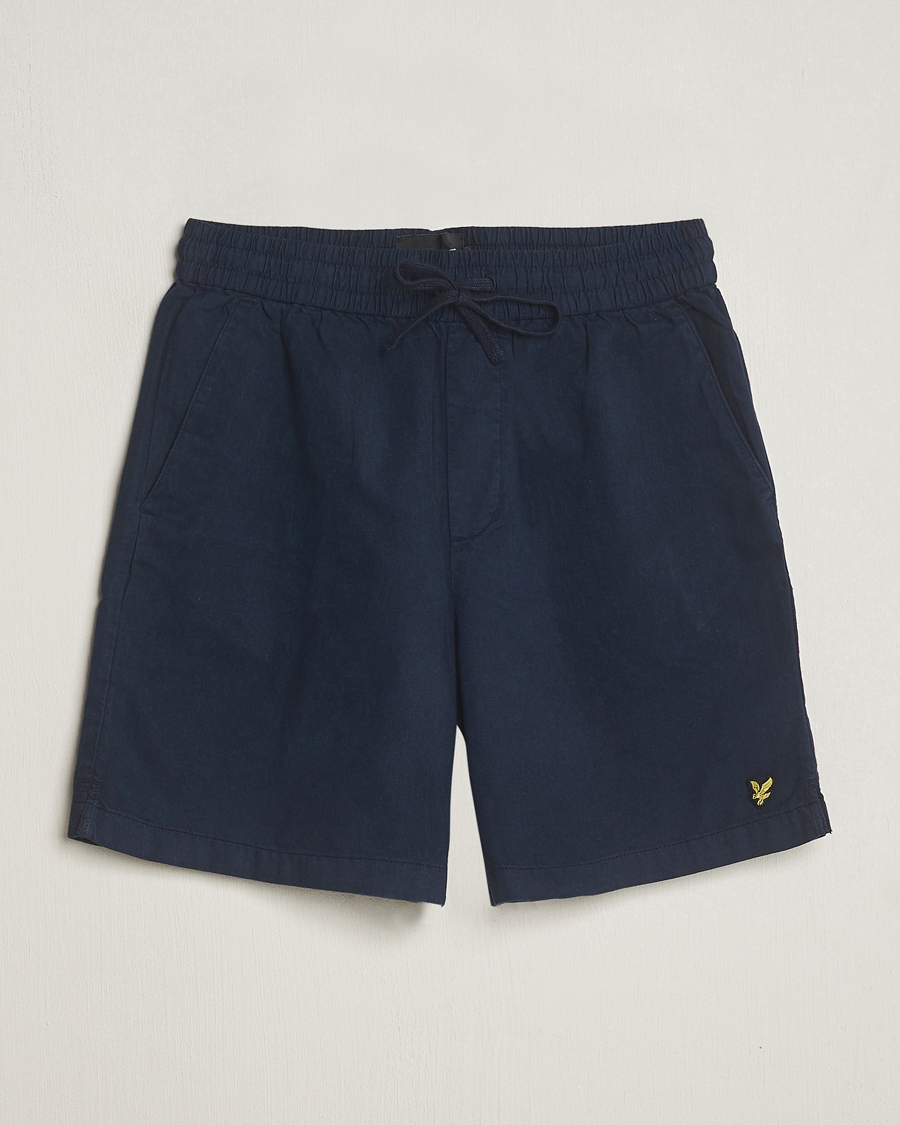Herre | Shorts | Lyle & Scott | Linen Drawstring Shorts Dark Navy