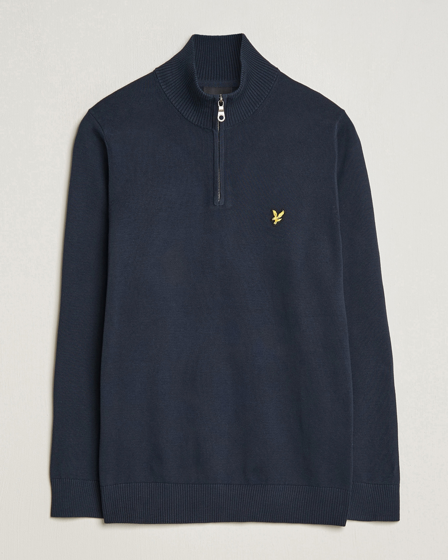 Herre | Gensere | Lyle & Scott | Cotton Knitted Half Zip Dark Navy