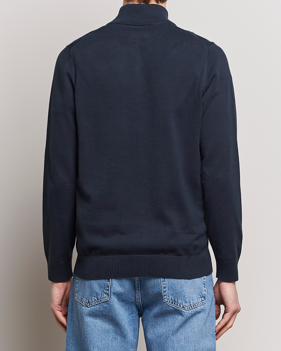 Herre | Gensere | Lyle & Scott | Cotton Knitted Half Zip Dark Navy