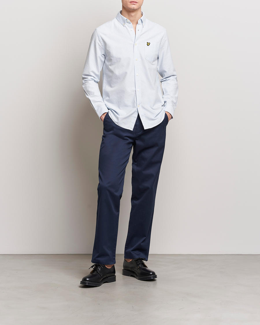 Herre | Skjorter | Lyle & Scott | Lightweight Oxford Striped Shirt Blue/White