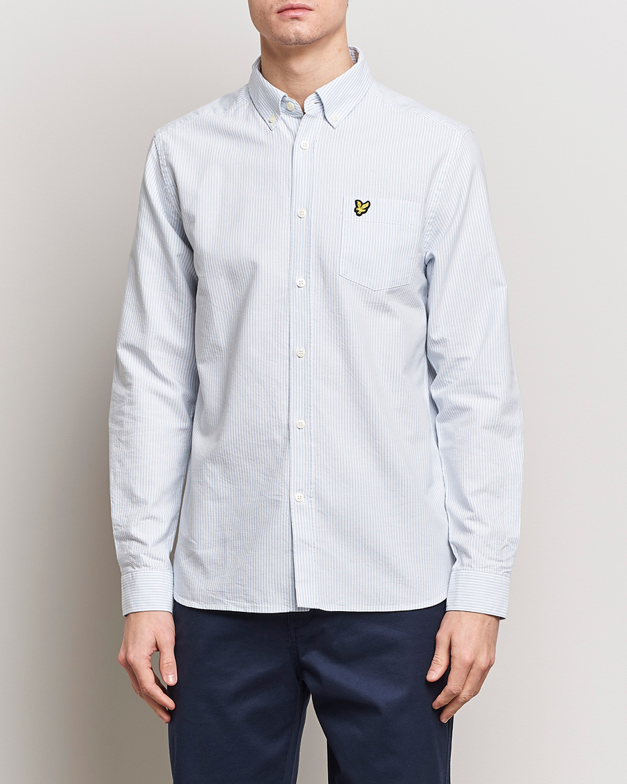 Herre | Klær | Lyle & Scott | Lightweight Oxford Striped Shirt Blue/White