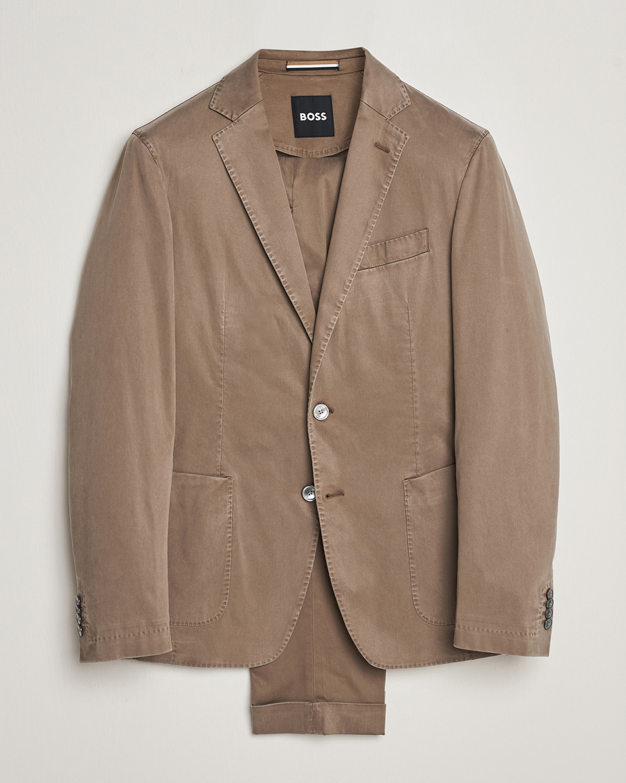 Herre | Dresser | BOSS BLACK | Hanry Cotton Suit Open Brown
