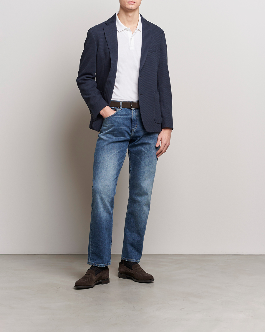 Herre | Dressjakker | BOSS BLACK | Hanry Structured Jersey Blazer Dark Blue