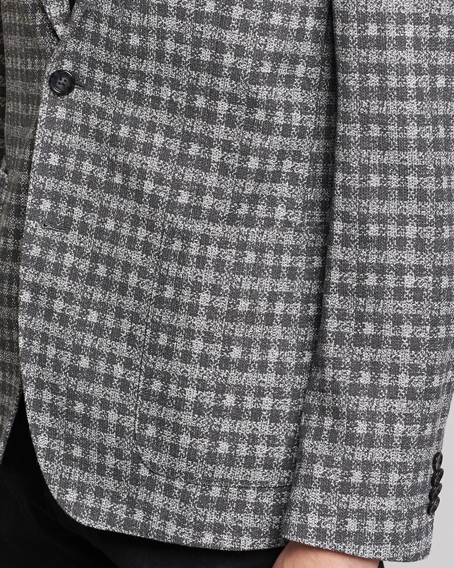 Herre | Dressjakker | BOSS BLACK | Hanry Checked Jersey Blazer Silver