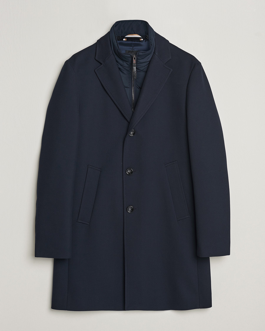 Herre | Jakker | BOSS BLACK | Hyde Cotton Coat Dark Blue