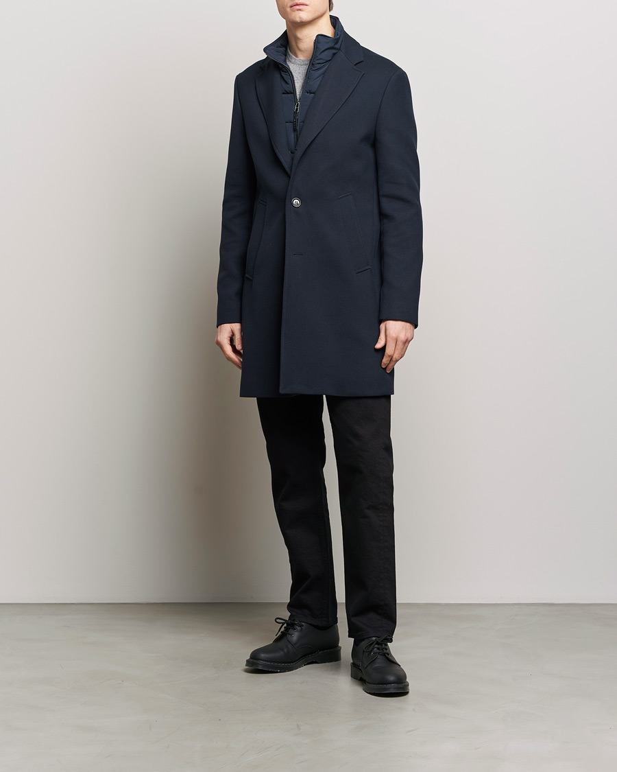Herre | Jakker | BOSS BLACK | Hyde Cotton Coat Dark Blue