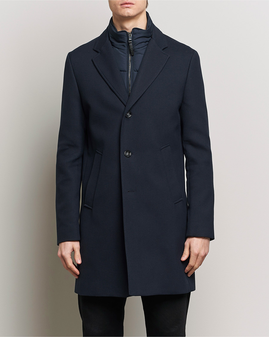 Herre |  | BOSS BLACK | Hyde Cotton Coat Dark Blue