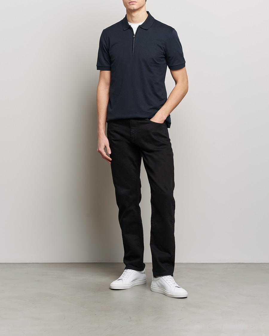 Herre | Pikéer | BOSS BLACK | Polston Half-Zip Piké Dark Blue