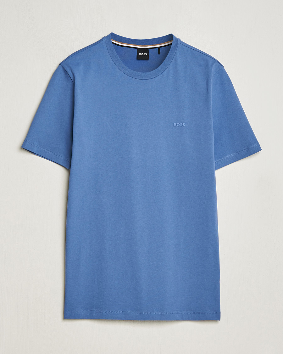 Herre | T-Shirts | BOSS BLACK | Thompson Crew Neck T-Shirt Open Blue