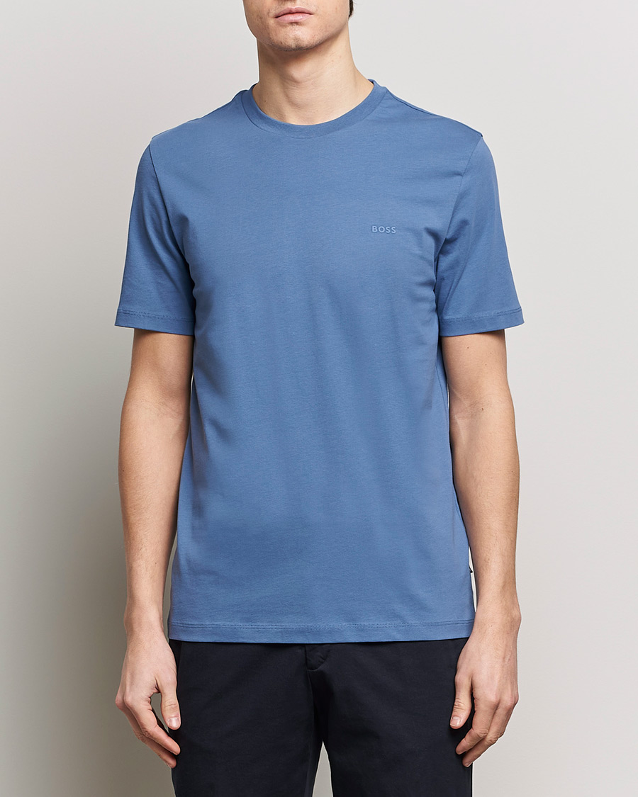 Herre | Kortermede t-shirts | BOSS BLACK | Thompson Crew Neck T-Shirt Open Blue