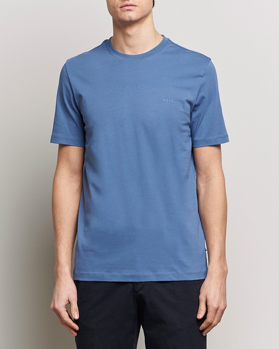 Herre | Lojalitetstilbud | BOSS BLACK | Thompson Crew Neck T-Shirt Open Blue