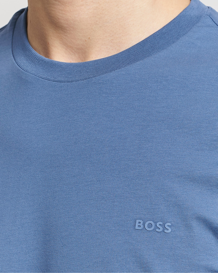 Herre | T-Shirts | BOSS BLACK | Thompson Crew Neck T-Shirt Open Blue