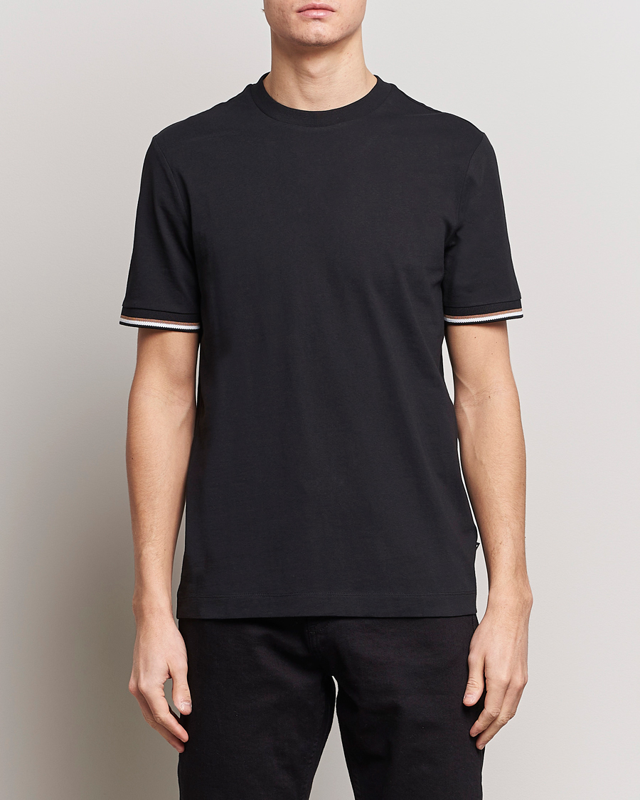 Herre | Kortermede t-shirts | BOSS BLACK | Thompson Tipped Crew Neck T-Shirt Black