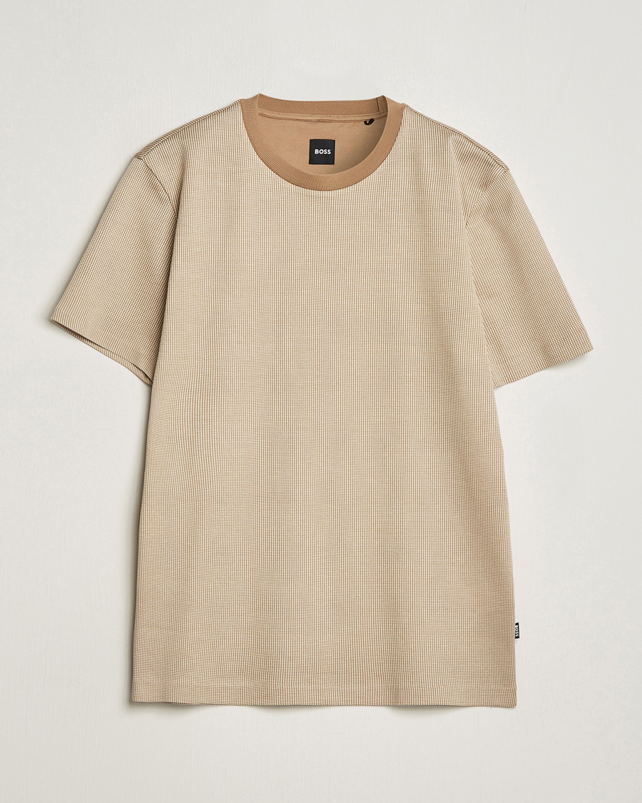 Herre | T-Shirts | BOSS BLACK | Tiburt Crew Neck T-Shirt Medium Beige