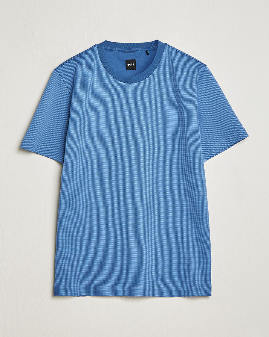 Herre | T-Shirts | BOSS BLACK | Tiburt Crew Neck T-Shirt Open Blue