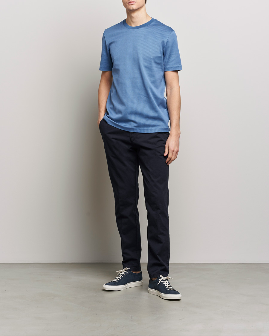 Herre | T-Shirts | BOSS BLACK | Tiburt Crew Neck T-Shirt Open Blue