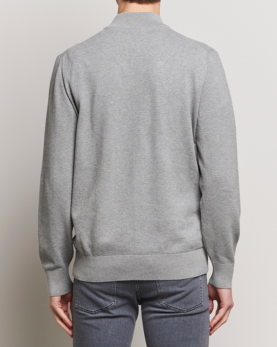 Herre | Gensere | BOSS BLACK | Ebrando Knitted Half-Zip Silver