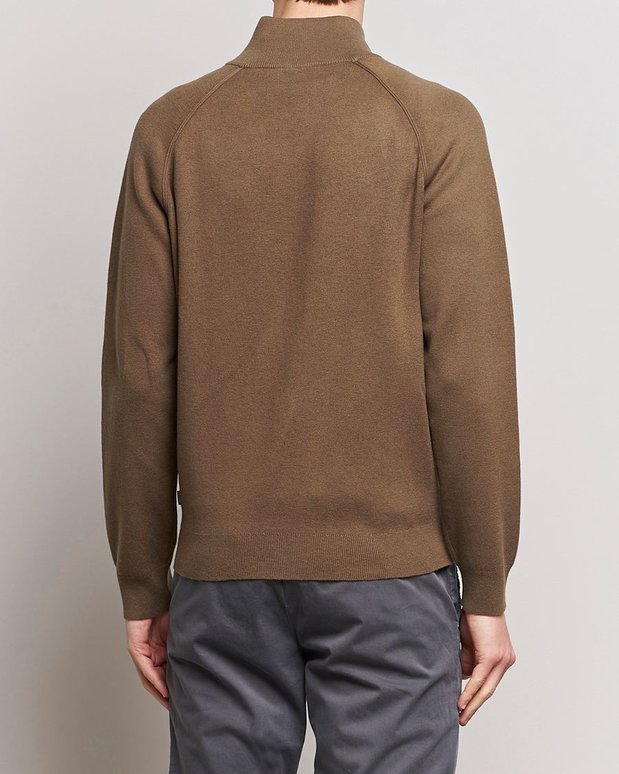 Herre | Gensere | BOSS BLACK | Perrone Knitted Full-Zip Open Brown