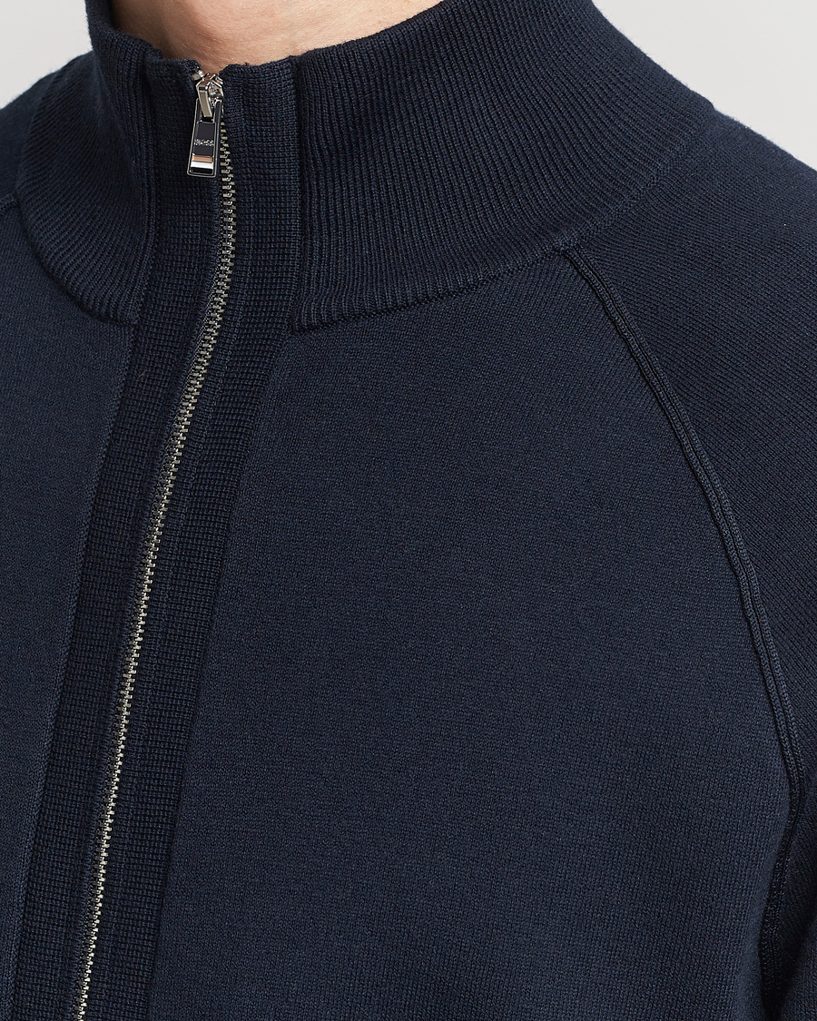 Herre | Gensere | BOSS BLACK | Perrone Knitted Full-Zip Dark Blue