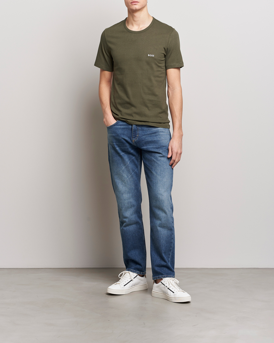 Herre | T-Shirts | BOSS BLACK | 3-Pack Crew Neck T-Shirt Black/Blue/Green