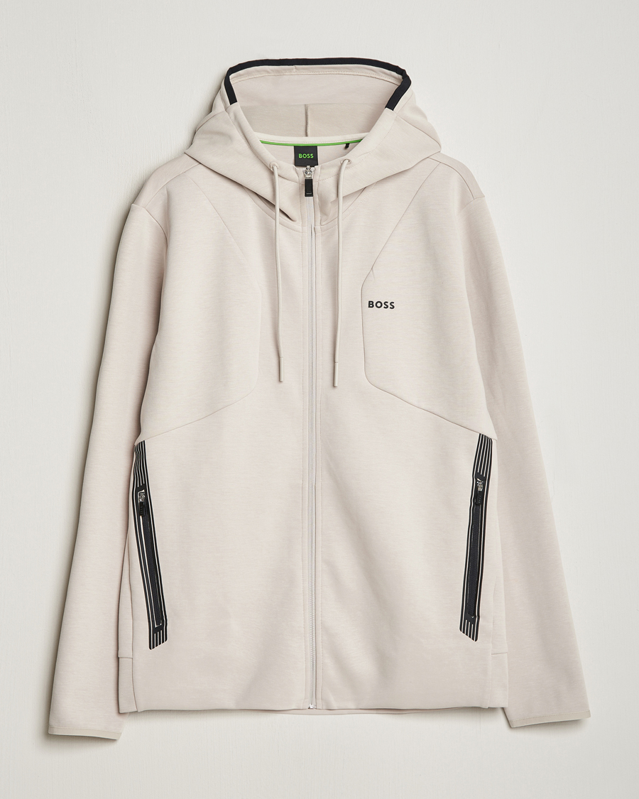 Herre | Gensere | BOSS GREEN | Saggy Full-Zip Hoodie Light Beige