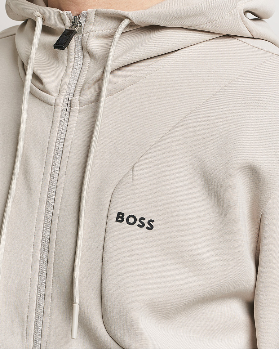Herre | Gensere | BOSS GREEN | Saggy Full-Zip Hoodie Light Beige
