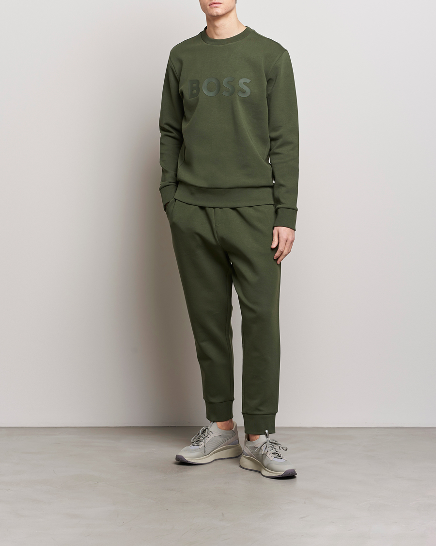 Herre | Gensere | BOSS GREEN | Salbo Logo Sweatshirt Open Green