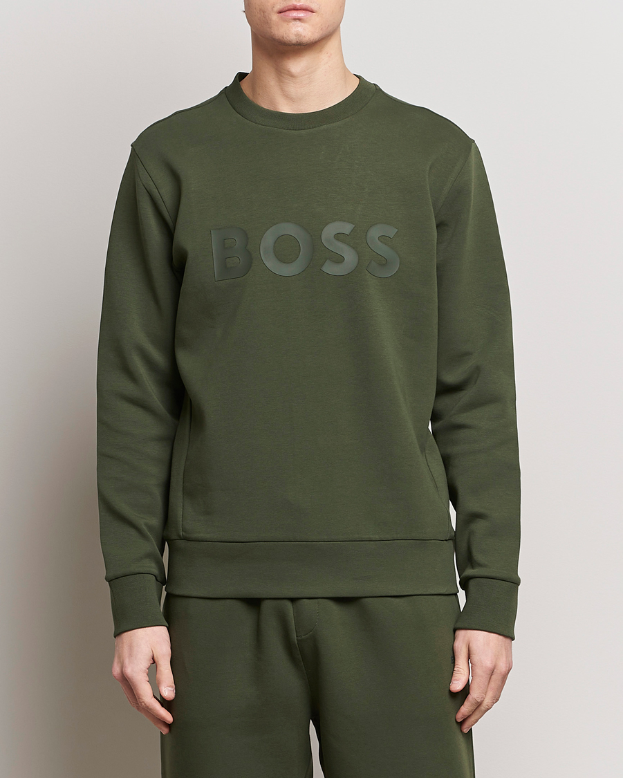 Herr | BOSS GREEN | BOSS GREEN | Salbo Logo Sweatshirt Open Green