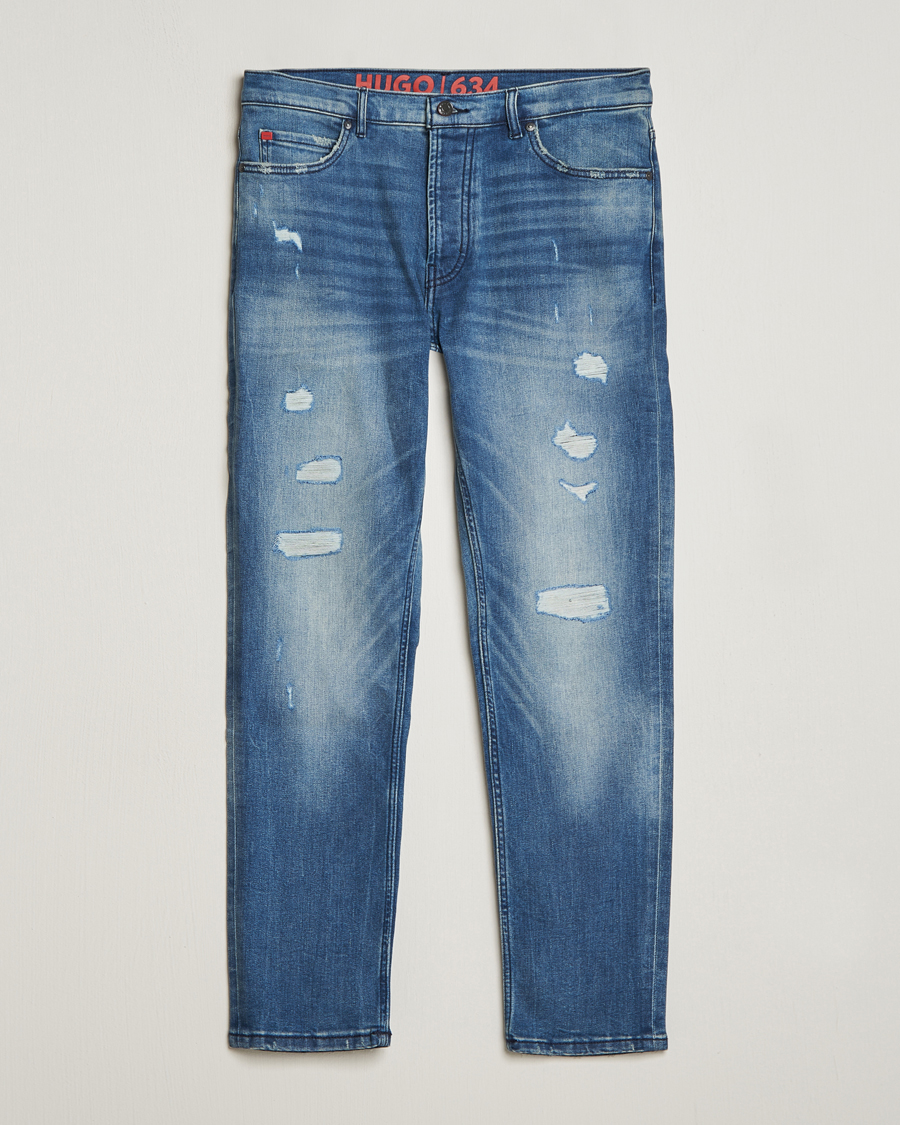 Herre | Jeans | HUGO | 634 Tapered Fit Stretch Jeans Bright Blue