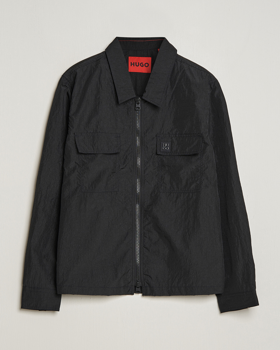 Herre | Skjorter | HUGO | Emalo Full-Zip Overshirt Black