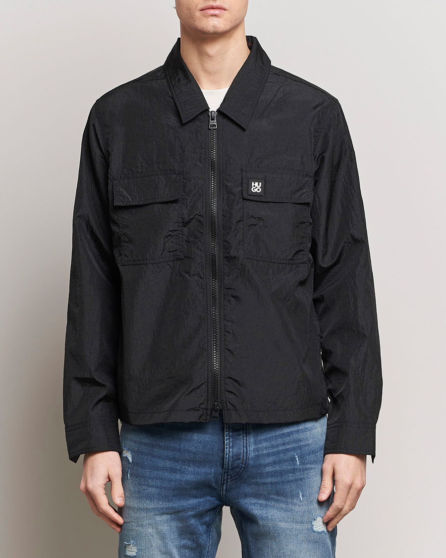 Herre | HUGO | HUGO | Emalo Full-Zip Overshirt Black