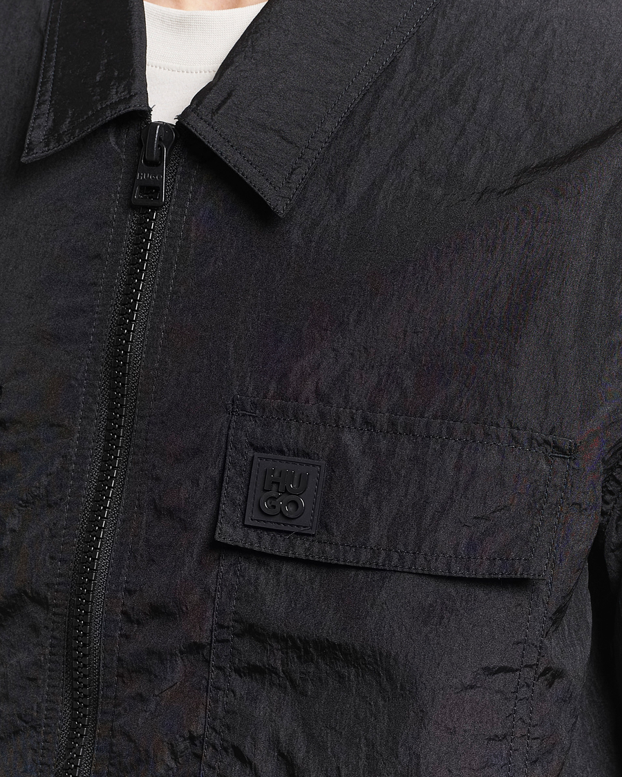 Herre | Skjorter | HUGO | Emalo Full-Zip Overshirt Black